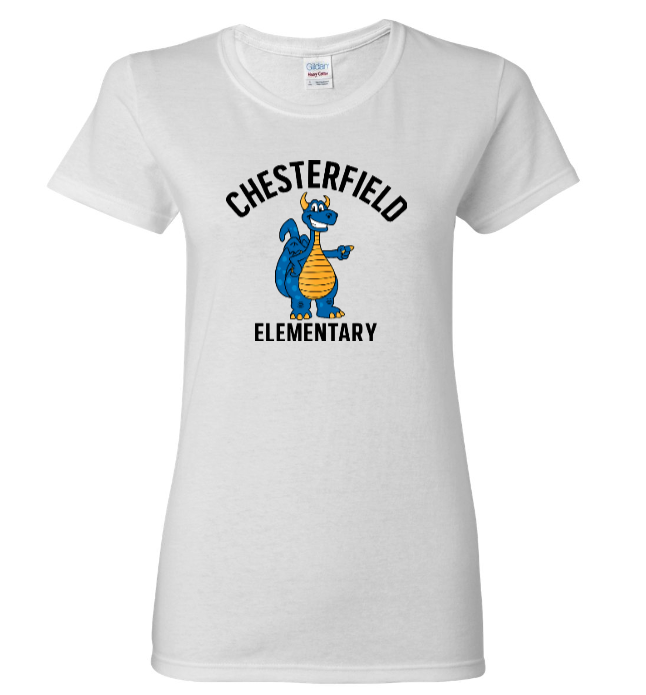 Ladies Cotton Tee – Chester the Dragon Design