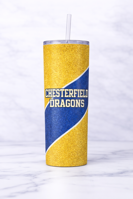 Chesterfield Dragons Glitter Look Tumbler