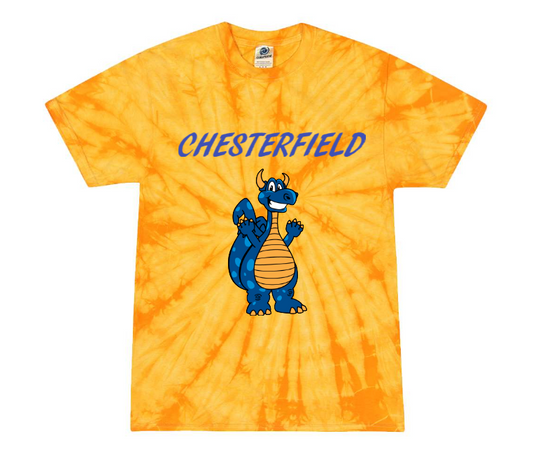 Youth Tie-Dye Tee – Yellow Chester the Dragon