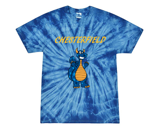 Youth Tie-Dye Tee – Royal Blue Chester the Dragon